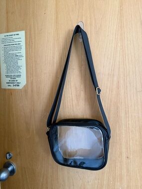 Clear Stadium Crossbody Bag with Black Trim